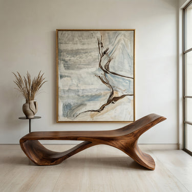 Minimalist Sculptural Bench For Entryway Or Hallway