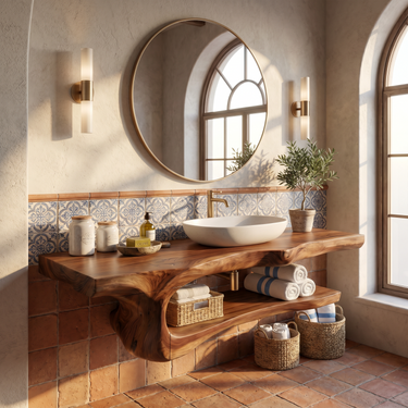 Mid Century Bathroom Vanity For Guest Bathroom