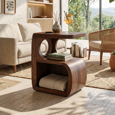 Scandinavian Flowing Accent Table For Reading Lounge Interior
