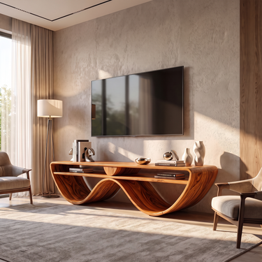 Modern Sculptural TV Cabinet For Living Room