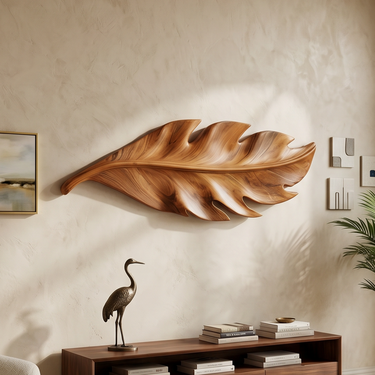 Contemporary Floating Leaf Shelf For Interior Decor