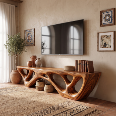 Mediterranean Designer TV Console For Living Room