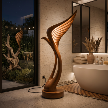 Mid Century Feather Wing Floor Lamp For Living Space