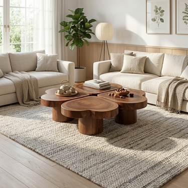 Mid Century Organic Modern Coffee Table Family Room