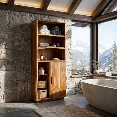 Scandinavian Organic Storage Cabinet Alpine Retreat