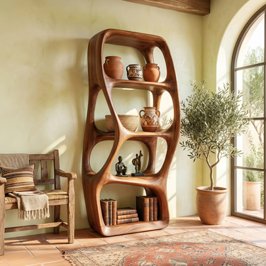 Modern Artistic Bookshelf Display Organizer For Living Room