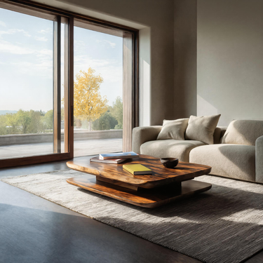 Minimalist Coffee Table Two Layers For Living Decor