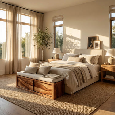 Contemporary Coastal Storage Bench For Living Room