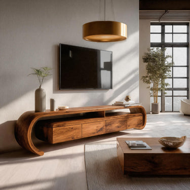 Modern Sculptural TV Console For Media Furniture