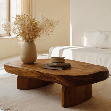 Modern Handcrafted Coffee Table Low Design For Living Room