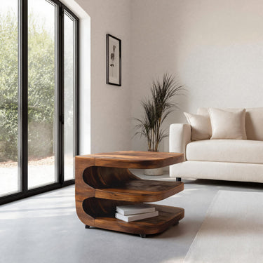 Luxury Sculptural Side Table Three Tier For Living Room