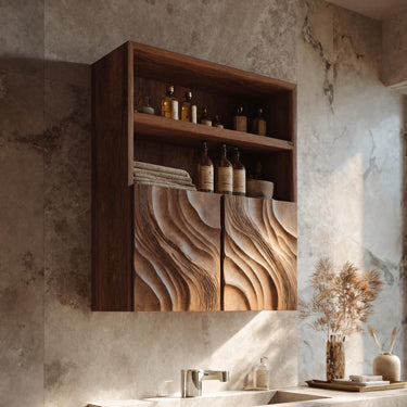 Contemporary Bathroom Cabinet Open Shelf Design For Bathroom