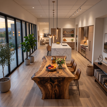 Organic Live Edge Dining Table For Dining Room