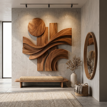 Sculptural Abstract Wall Art For Living Room