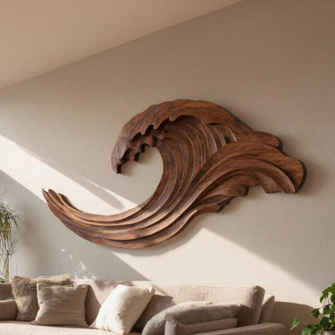 Abstract Ocean Wave Wall Sculpture For Living Room