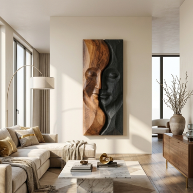 Contemporary Abstract Face Wall Art For Entryway