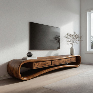 Minimalist Live Edge TV Stand For Living Room