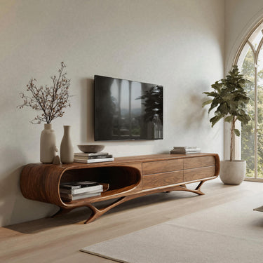 Contemporary Wooden TV Cabinet For Living Room Decor
