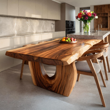 Modern Dining Table With Unique Base For Kitchen