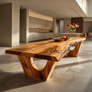 Contemporary Dining Table With Live Edge For Elegant Homes