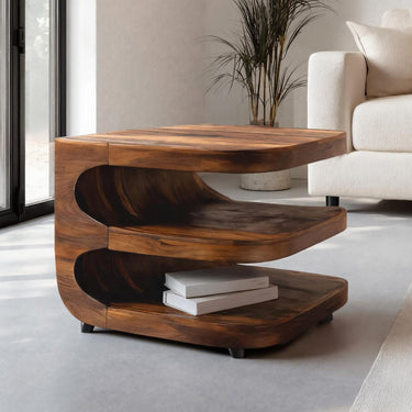 Luxury Sculptural Side Table Three Tier For Living Room