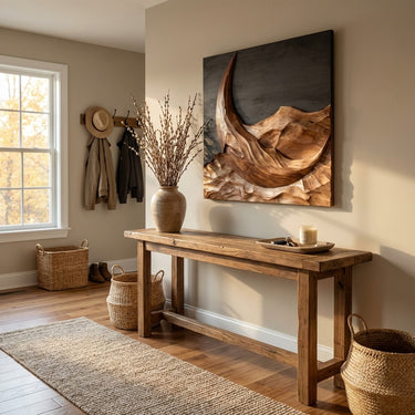 Modern Crescent Moon Wood Wall Art For Wall Decor