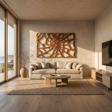 Luxury Radial Wood Wall Art For Living Room