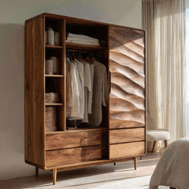 Contemporary Wardrobe With Drawers And Shelf For Bedroom