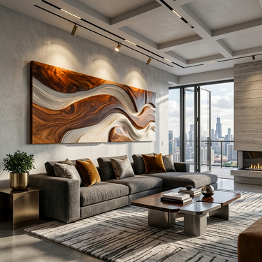 Abstract Sculpture Wooden Wall Art For Living Room