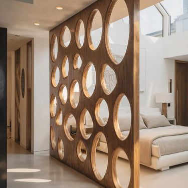 Modern Sculptural Room Divider Circle Pattern For Living Room