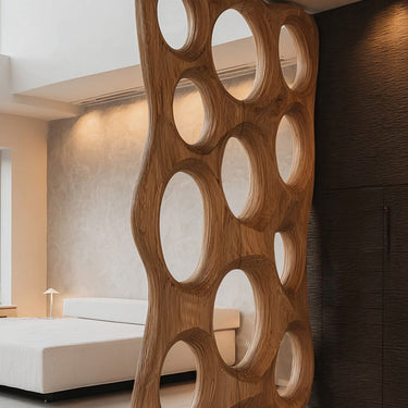 Handcrafted Room Divider Oval Sculpture For Bedroom