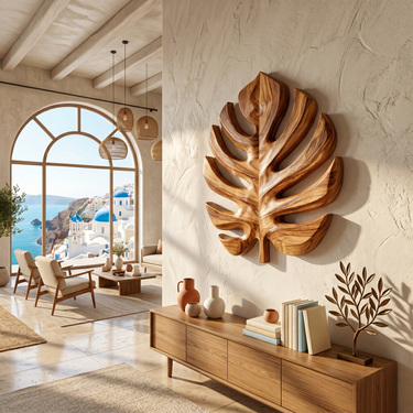 Organic Monstera Leaf Wall Art For Living Room
