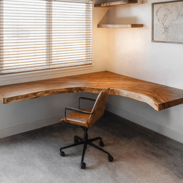 Handcrafted Corner Desk Floating L Shaped For Home Workspace