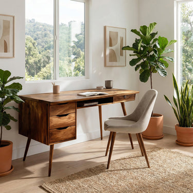 Scandinavian Wooden Writing Desk For Home Office