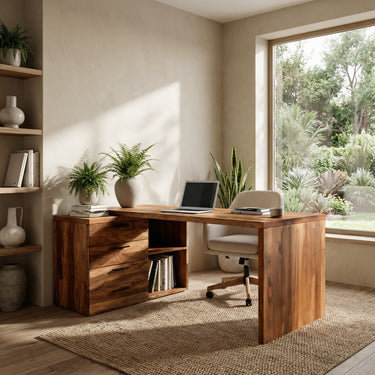 Modern Organic Solid Wood Desk For Home Office