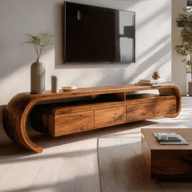 Modern Sculptural TV Console For Media Furniture