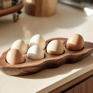 Modern Egg Holder Carved For Kitchen Counter