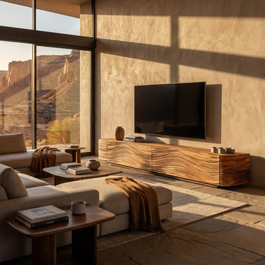 Minimalist Wave TV Console For Living Room