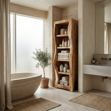 Minimal Wooden Bathroom Storage Cabinet For Bathroom Decor