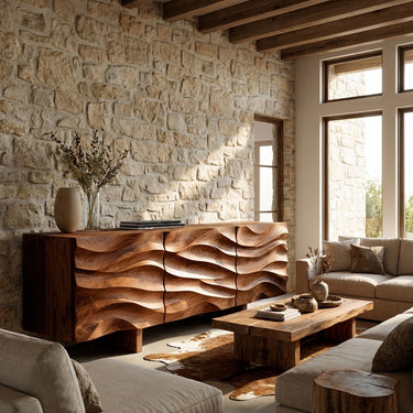 Organic Modern Wood Sideboard For Living Room