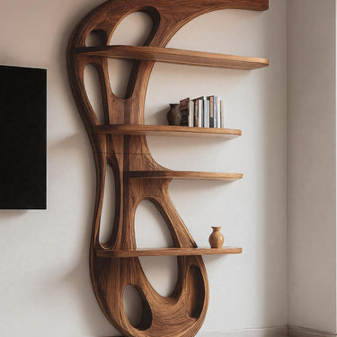 Modern Organic Bookshelf For Living Room Interior Decor