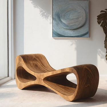 Contemporary Curved Chaise Lounge Chair For Bedroom