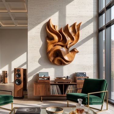 Modern Luxe Dove Wood Wall Art Urban Bedroom Interior Design