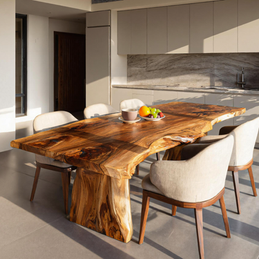 Handcrafted Live Edge Dining Table For Modern Kitchen