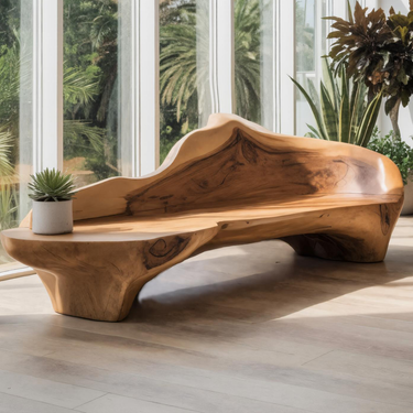 Sculptural Bench With Organic Design For Living Room