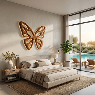 Elegant Abstract Butterfly Wooden Wall Art For Living Room Accent