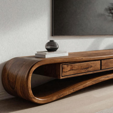 Minimalist Live Edge TV Stand For Living Room