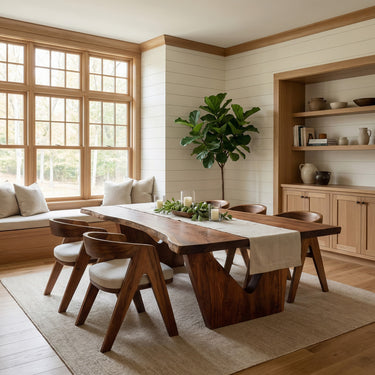 Organic Wabi Sabi Wooden Dining Table For Dining Room