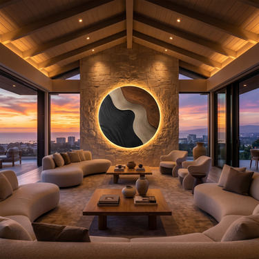 Minimalist Contour Wall Art For Sunroom Interior Space