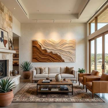 Modern Wooden Wave Wall Art For Bedroom